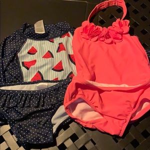 Carter's Pink and Navy Kids Swim Rashguards